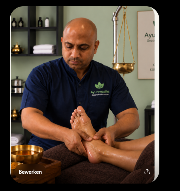 Ayurvedische voetmassage met warme olie